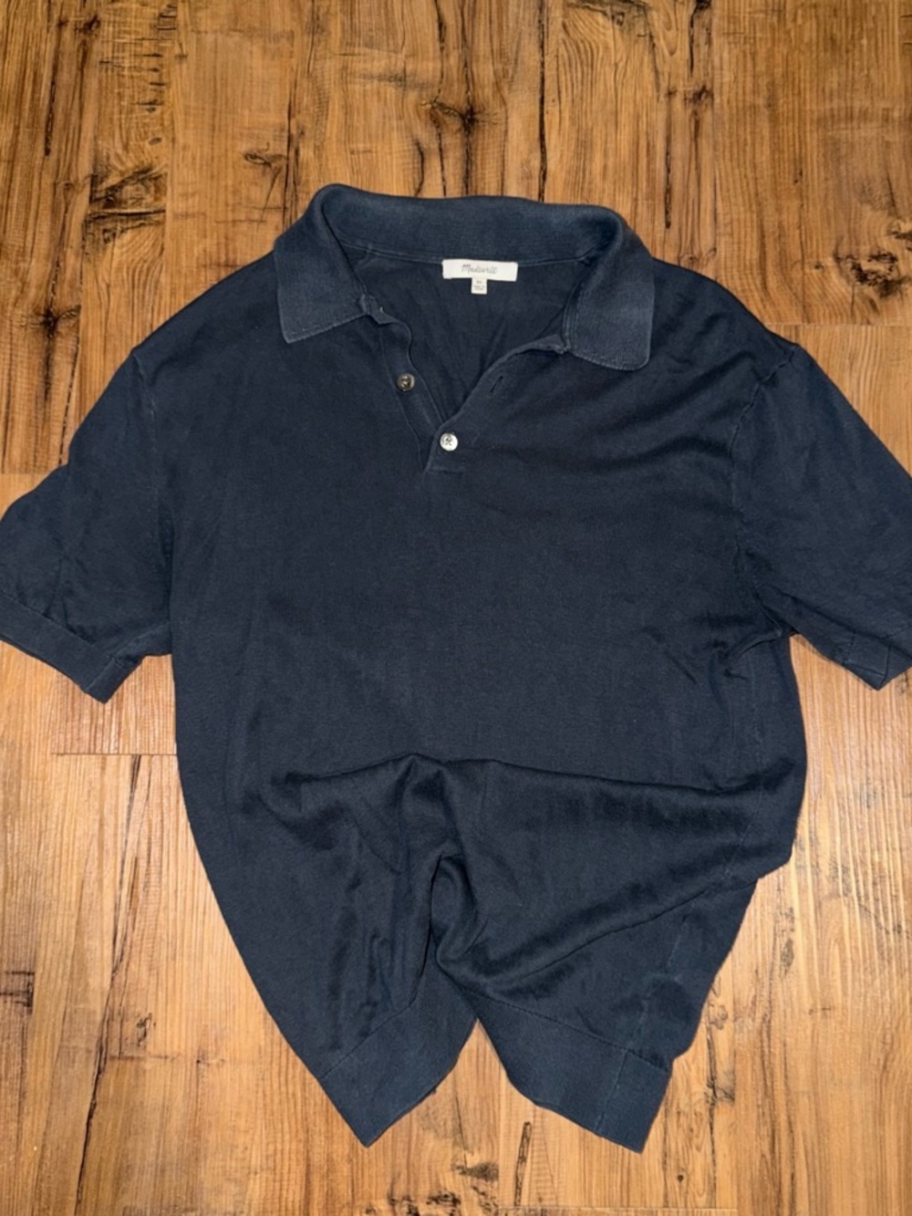 Madewell Navy Short-Sleeve Polo Shirt